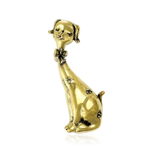 Broche Chien en Alliage de Zinc Vintage pour Femmes Mode Animal Chiot à Long Cou Forme Or Argent Accessoire de Vêtement Bijoux