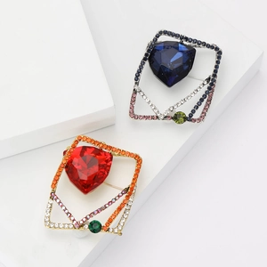Vintage Geometrische Herz Strass Brosche Legierung Kristall Korsage Für Damen Anzug Mantel Mode Schmuck Zubehör