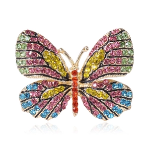 Vintage Legierung Strass Schmetterling Brosche Für Damen Elegante Tier Corsage Schmetterling Nadel Anzug Zubehör Modeschmuck