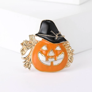 Halloween Pumpkin Wizard Hat Brooch Alloy Enamel Lapel Pin For Women Personalized Festival Party Apparel Accessories Jewelry Gift