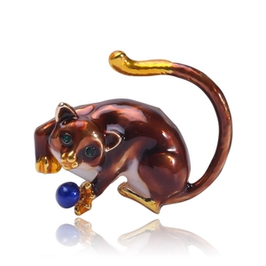 Retro Alloy Animal Sloth Brooch With Enamel Drip Oil Rhinestone Eyes Fashion Decorative Brooch Jewelry Gift For Women