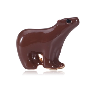 Cute Enamel Polar Bear Animal Brooch For Women Alloy Rhinestone Lapel Pin Fashion Jewelry Backpack Badge Accessories