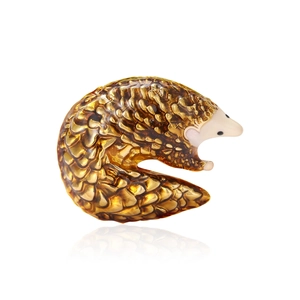 Fashionable Alloy Enamel Pangolin Brooch Vintage Animal Lapel Pin For Men Women Clothing Accessories Unique Jewelry Gift