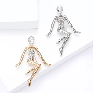 Spilla da Donna in Lega di Lusso con Strass a Forma di Ragazza che Danza Elegante Spilla da Ballerina con Decorazione in Cristallo Accessori