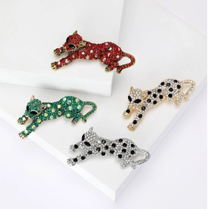 Spilla Leopardo in Lega Di Lusso Con Strass Per Donna Spilla Alla Moda a Forma Di Animale Ghepardo Gioielli Per Abito Da Banchetto