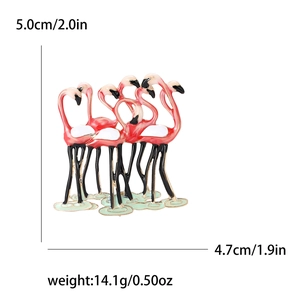 Mode legering emaille flamingo cluster broche voor dames met 5,0 cm hoogte maat