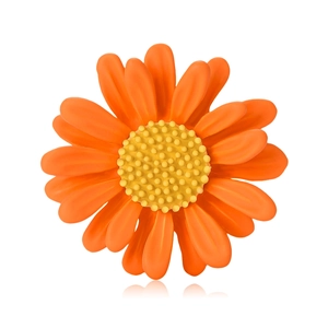 Broche Marguerite en Émail Style Coréen Pour Femmes Épingle de Revers Tournesol Épingle de Sûreté Anti-Exposition Accessoire Floral