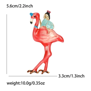 Broche de flamenco esmaltado con niña, dimensiones 5,6 cm x 3,3 cm para accesorios