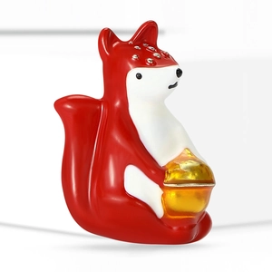 Broche écureuil rouge mignonne avec gland doré, épingle à revers animal créatif