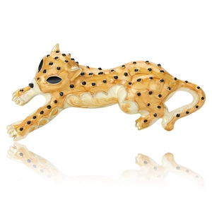Vintage Creative Leopard Shape Enamel Brooch Pin For Women Men Alloy Animal Cheetah Brooch Fashion Clothes Jewelry Accessorie