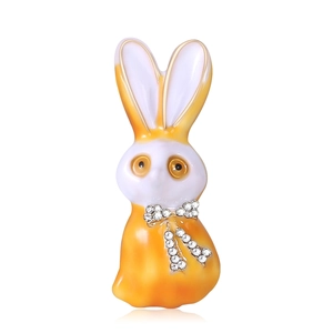 Vintage Legierung Emaille Hase Brosche Mit Strass Fliege Für Damen Cartoon Tier Reversnadel Dekorative Kleidung Accessoire