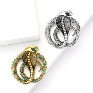 Spilla Cobra in Lega Vintage Personale in Strass Intarsiato Spilla Animale per Uomo Donna Vestito Maglione Gioielli di Moda