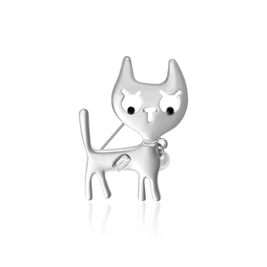 Broche Chat En Alliage Mignon Avec Cristal Rectangle Et Imitation Künstliche Perle Bijoux Animaux Pour Femmes Accessoires De Mode Quotidiens