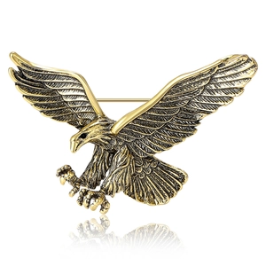 Retro Alloy Eagle Brooch Pin For Men Dominating Eagle Pattern Suit Coat Lapel Pin Vintage Animal Brooch Jewelry Gift
