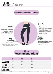 Size chart for women's breathable sports shorts showing waist, hip, and length measurements