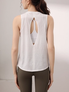Canotta Sportiva da Donna Sexy Schiena Scoperta Yoga in Cotone Mercerizzato Top Fitness Senza Maniche Corsa Palestra
