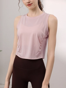 Slim fit tencel sports tank top for women in pink yoga vest for summer gym workout