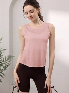 Canotta sportiva da donna in lyocell rosa chiaro per yoga e allenamento fitness