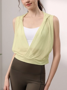 Gilet de yoga à capuche en Lyocell pour femme avec legging de sport taille haute
