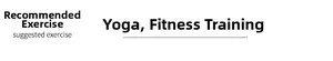 Graphic showing suggested exercise usage including yoga and fitness training for tops