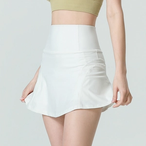 Jupe-culotte de Sport à Taille Haute pour Femmes Avec Poche pour Téléphone Respirante Anti-exposition Tennis Course Yoga Fitness Mini Jupe Athlétique