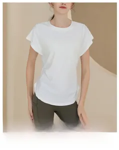 Close-up of white snowflake cotton sports T-shirt showing breathable fabric texture