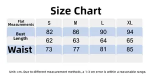 Size chart for breathable sports t-shirt showing chest and waist measurements in cm