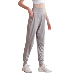 Pantaloni da yoga in nylon a vita alta da donna stile jogging per fitness e corsa