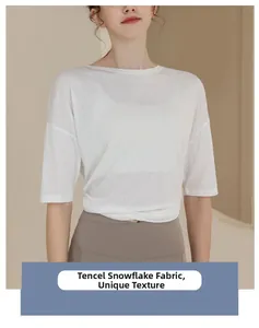 Detail of white tencel snowflake fabric with unique texture and front knot design