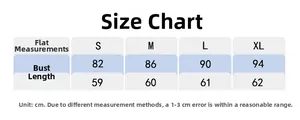 Tableau des tailles pour t-shirt de yoga femme avec mesures précises du S au XL en cm
