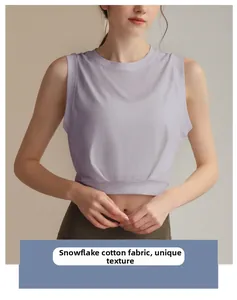 Detail of light purple snow cotton crop top showing unique fabric texture and loose fit