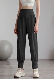 High-waist nylon joggers for women with supportive waistband and breathable fabric details