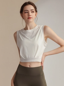 Women Sports Vest Sleeveless Loose Top For Yoga Pilates Gym Training Breathable Cotton Activewear Muscle Tank Pullover