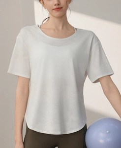 Close-up of white camo mesh sports t-shirt fabric showing breathable dry-fit texture