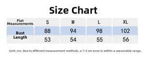 Size guide table for women's yoga top showing chest and length dimensions in centimeters