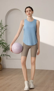 Gros plan du débardeur de sport jacquard camouflage léger pour le yoga et la course