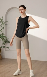 Débardeur de sport noir camouflage jacquard ample pour yoga et course à pied