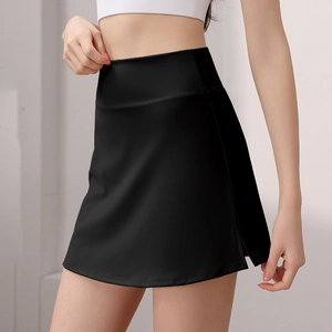 Damen Hohe Taille Sport Skort Mit Seitenschlitz Schnelltrocknend Athletischer Tennisrock Zum Laufen Yoga Fitness Gym