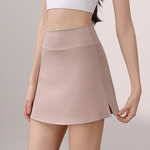 Damen Sport-Skort in Rosa mit hohem Bund und Seitenschlitz für Tennis und Fitness