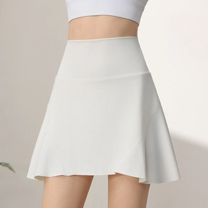Gonna-Pantaloncino Sportiva a Vita Alta da Donna in Nylon Spandex Gonna da Golf a Pieghe Con Tasche Laterali Per Corsa Yoga Fitness