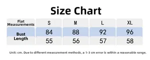 Size guide table for professional yoga vest showing bust and length in S to XL sizes