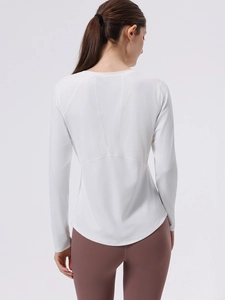 Professional Women Yoga Long Sleeve Top Naked Feel Tight Slim Fit Nylon Spandex Breathable Running Training Pilates Fitness Sportswear