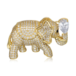 Luxus Legierung Strass Elefant Brosche Funkelnd Tier Revers Pin Für Damen Mode Anzug Mantel Schmuck Zubehör Geschenk