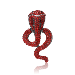 Creative Alloy Rhinestone Snake Brooch Retro Animal Shape Cobra Lapel Pin Jewelry For Suit Coat Men Women Accessories