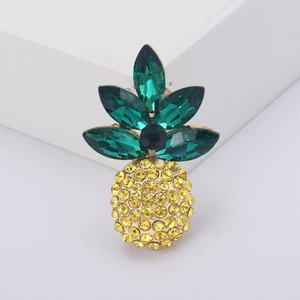 Mode Legierung Funkelnd Strass Ananas Brosche Für Damen Gelb Frucht Anstecknadel Bekleidung Zubehör Schmuck Geschenk