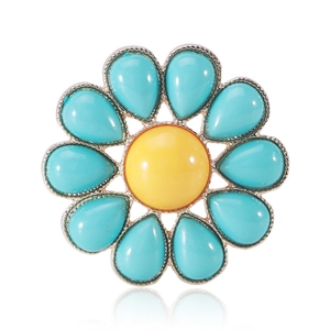 Elegante Spilla a Forma di Margherita in Lega Vintage con Strass Intarsiati Tonalità Oro Verde Pin per Matrimonio Donna