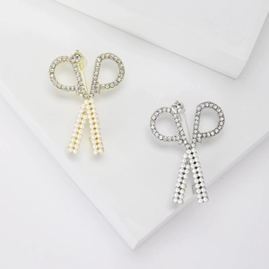 Eleganter Legierung Scherenform Brosche Mit Künstliche Perlenimitat Und Strass Kreative Mode Schmuck Brosche Für Damen Büro Party Geschenk