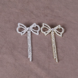 Elegante Spilla a Fiocco con Nappe in Lega e Strass per Donna Spilla a Fiocco in Cristallo Scintillante per Abiti Gioielli Festa Matrimonio