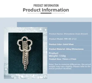 Spécifications de taille et poids pour la broche à pompon en étoile et strass brillant