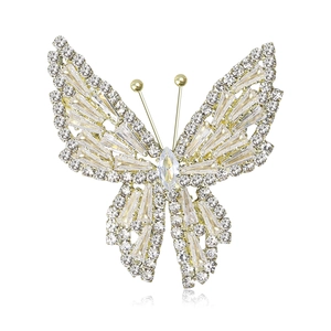 Mode Legierung Schmetterling Brosche Für Damen Glänzende Strass Eingelegt Korsage Anzug Reversnadel Elegantes Zubehör Für Bankett